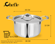 Chefle Trio-cook Triply Sauce Pot/Handi for Cooking With Lid.