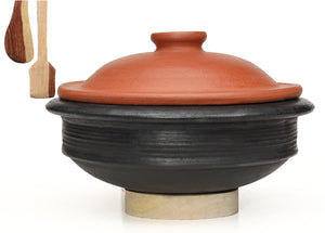 Craftsman Deep Burned Clay Handi/Pot for Cooking and serving pre-seasoned
