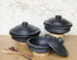 Deep Burned Clay Handi | 1-2-3 Liter Clay Pot with Lid Cooking & Serving Combo