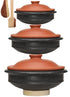 Deep Burned Clay Handi | Clay Pot with Lid Cooking & Serving Combo